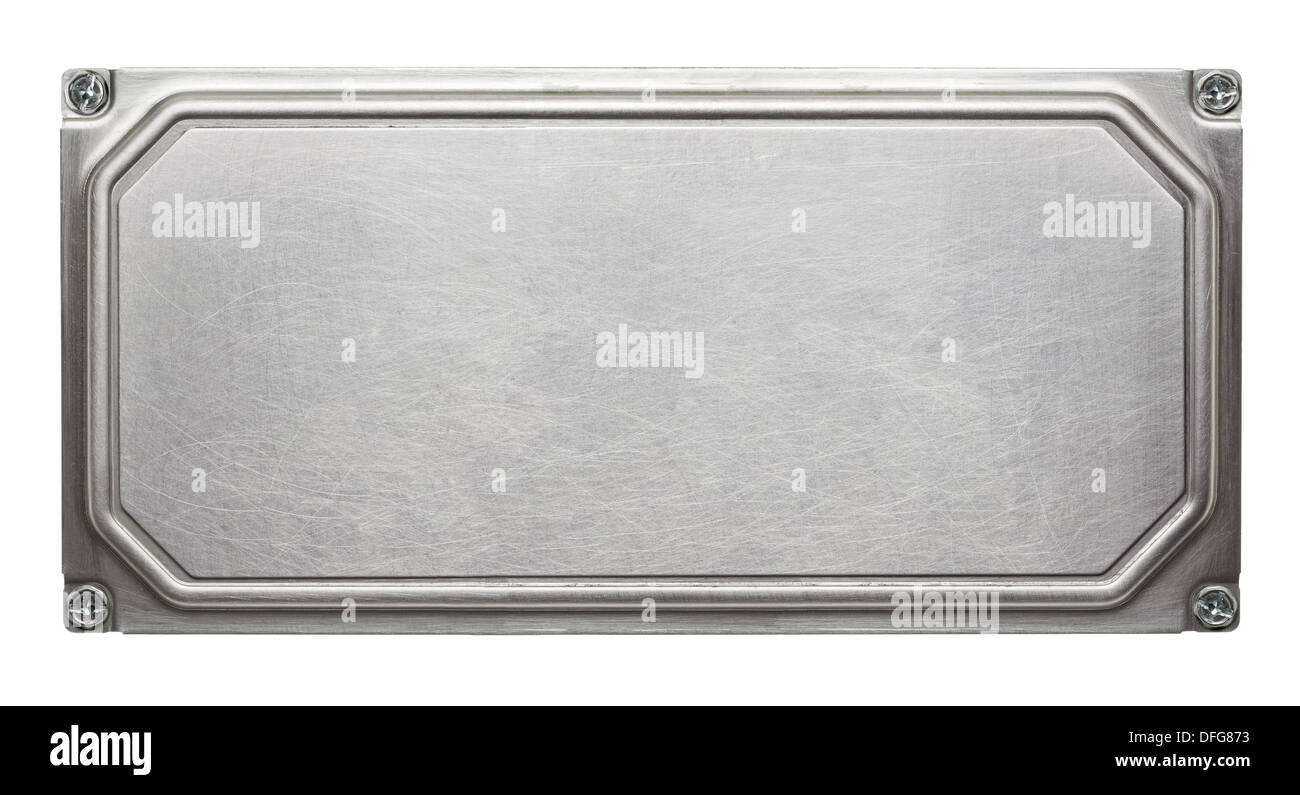 Metallplatte Textur mit Schrauben. Stockfoto