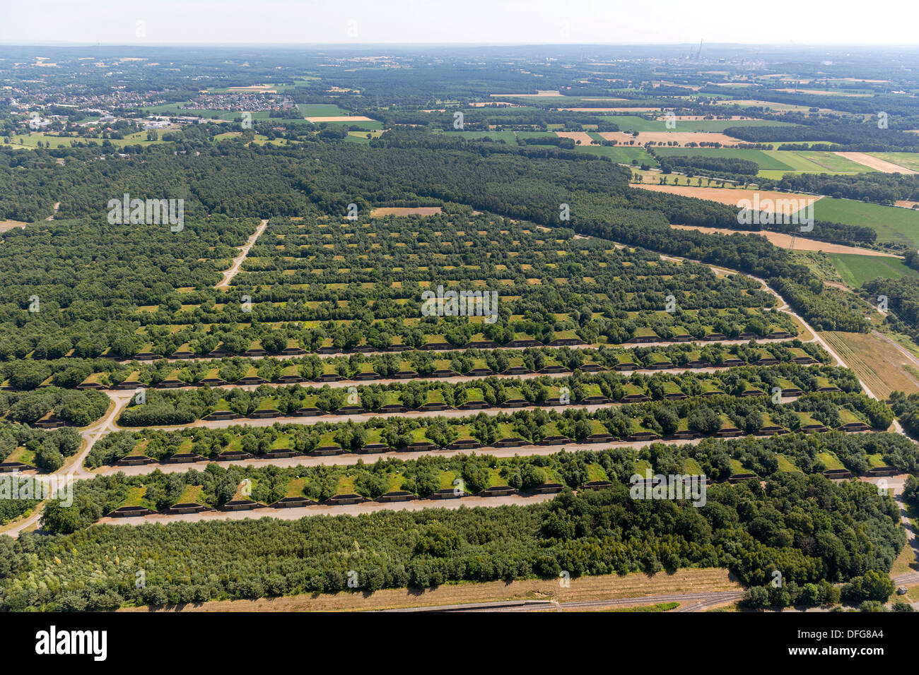 Luftbild, Armee-Munitionsdepot Wulfen, Munition Bunker der Bundeswehr,  Wulfen, Dorsten, Nordrhein Westfalen Stockfotografie - Alamy