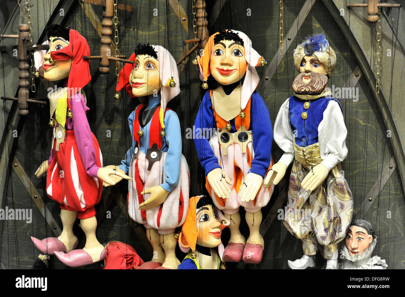 Tschechischen Marionetten, Prag, Hlavní Město Praha, Tschechische Republik Stockfoto