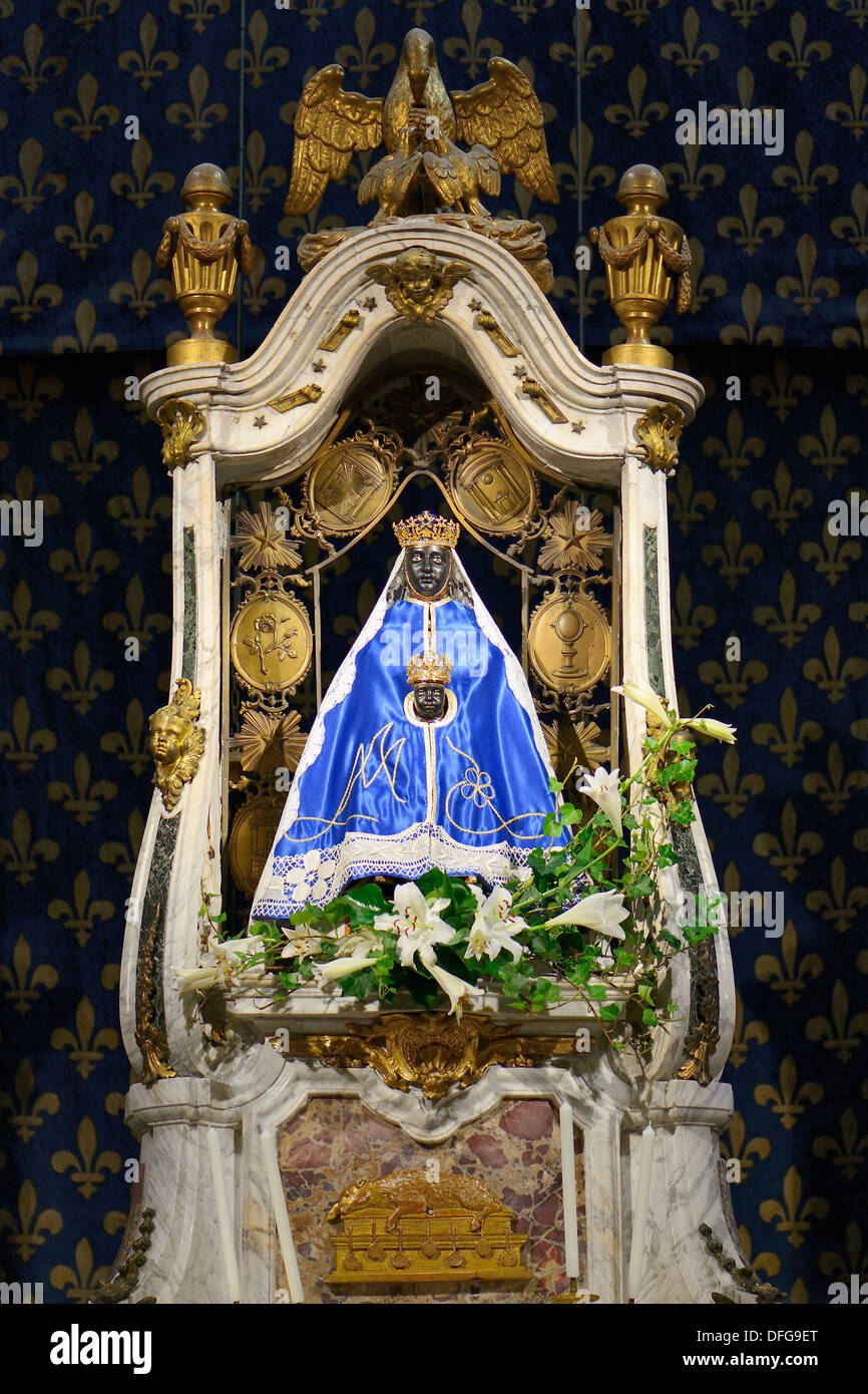 Schwarze Madonna, Kathedrale von unsere Dame von Le Puy-En-Velay oder Cathédrale Notre-Dame du Puy, Le Puy-En-Velay, Haute-Loire, Auvergne Stockfoto