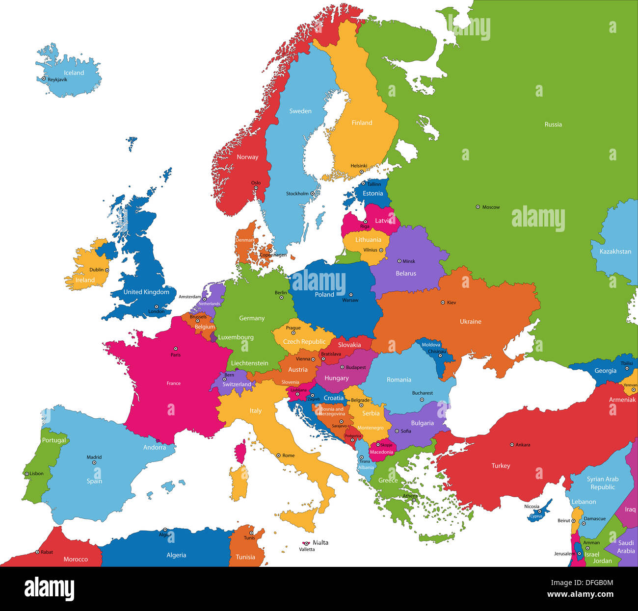 Europakarte Stockfoto