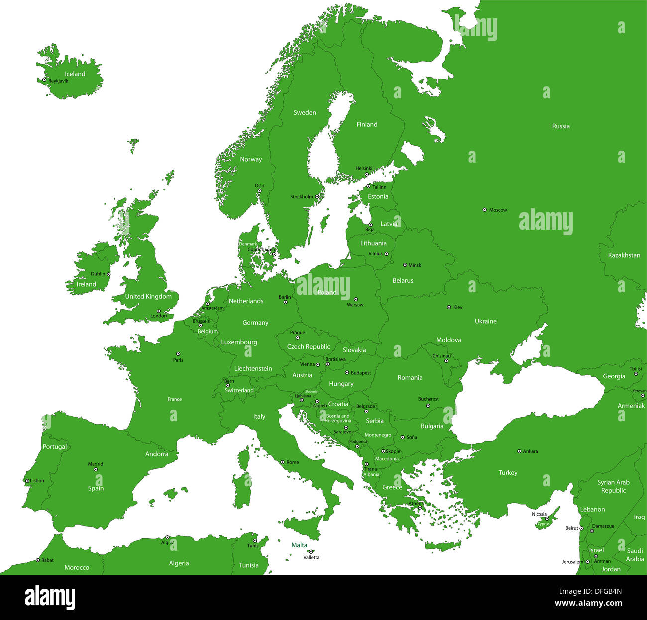Grüne Europa Karte Stockfoto