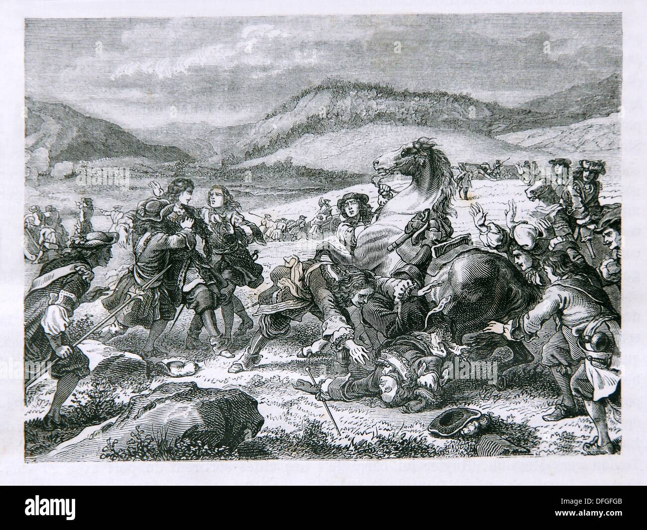 Tod von Turenne am Salzbach 1675 Stockfoto