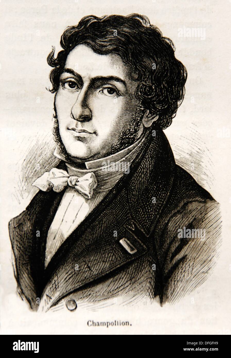 Jean-François Champollion 23 Dezember 1790 – 4. März 1832 war ein französischer klassischer Gelehrter, Philologe und Orientalist Stockfoto
