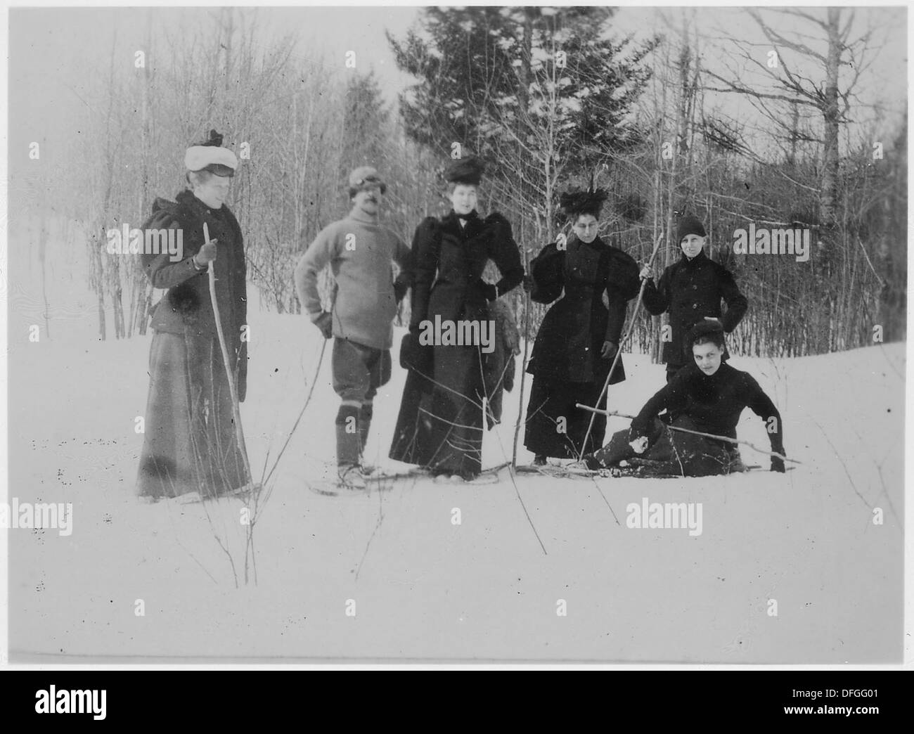 Roosevelt im Gruppenbild in Loon Lake, New York 196864 Stockfoto