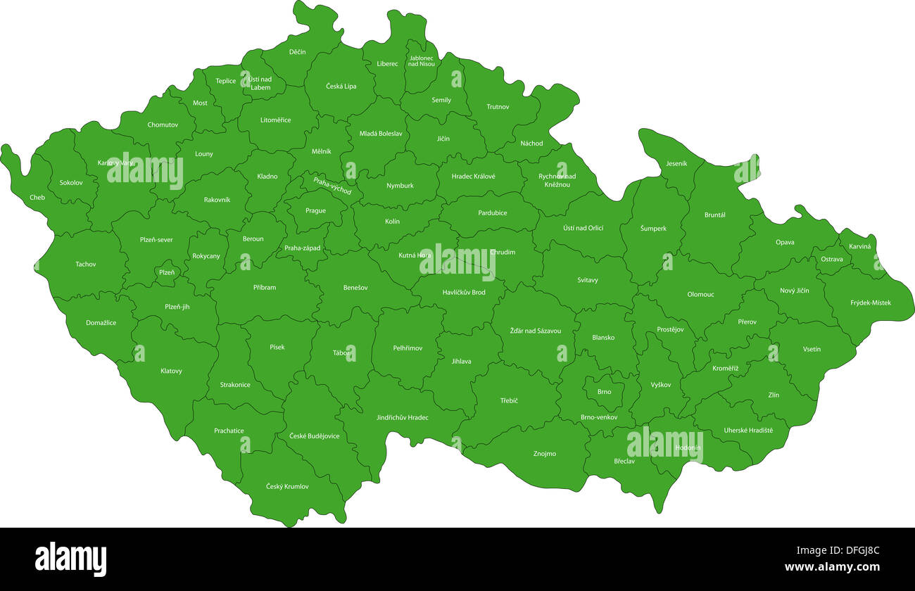 Green Tschechische Republik Karte Stockfoto