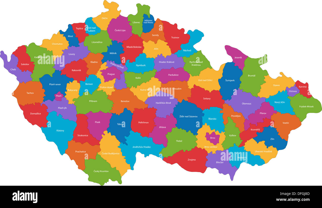 Tschechische Republik Karte Stockfoto