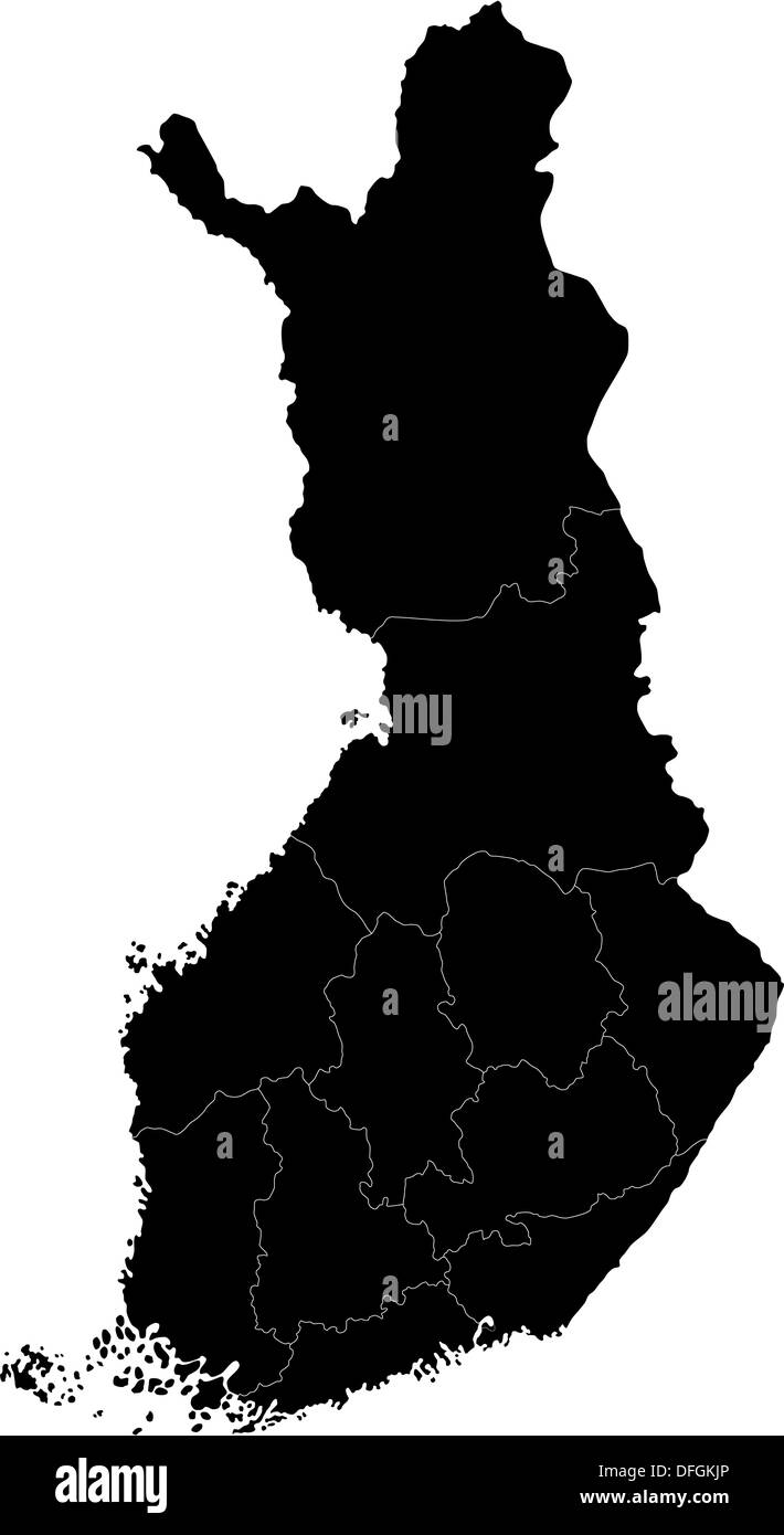 Schwarz-Finnland Karte Stockfoto