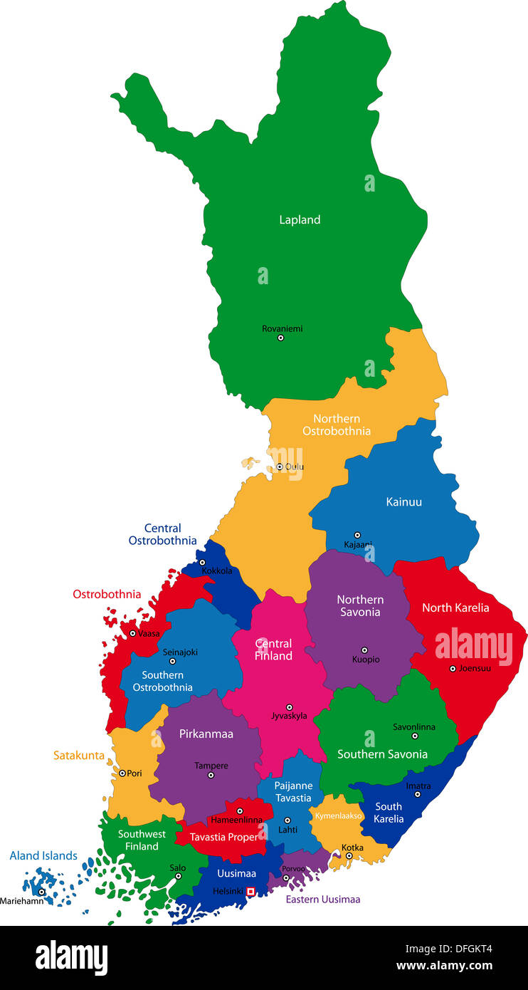 Finnland Karte Stockfotografie Alamy