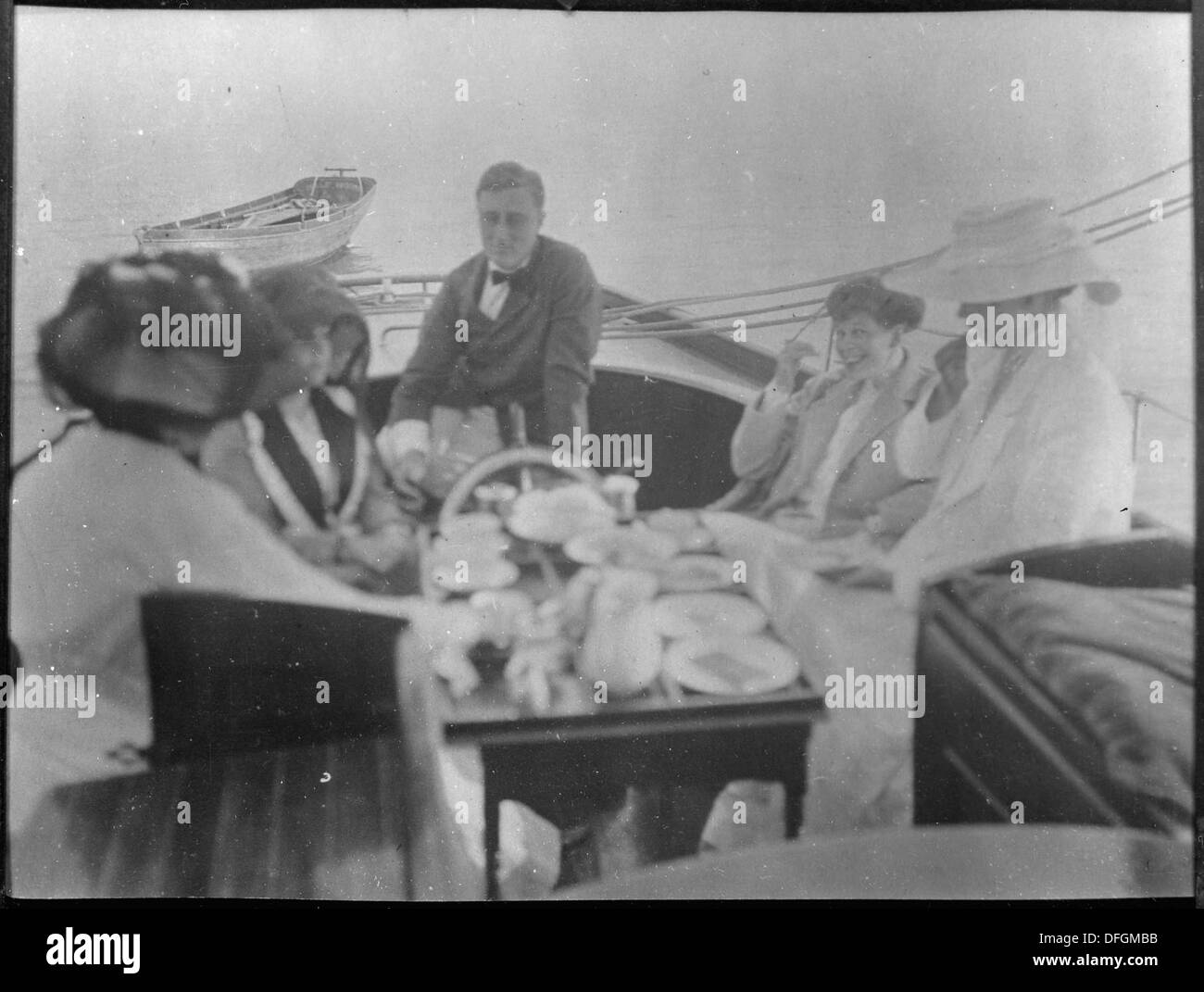 Franklin D. Roosevelt mit Sara Delano Roosevelt, Eleanor Roosevelt, Laura Delano und Mrs Henry de Rham in Campobello 196105 Stockfoto