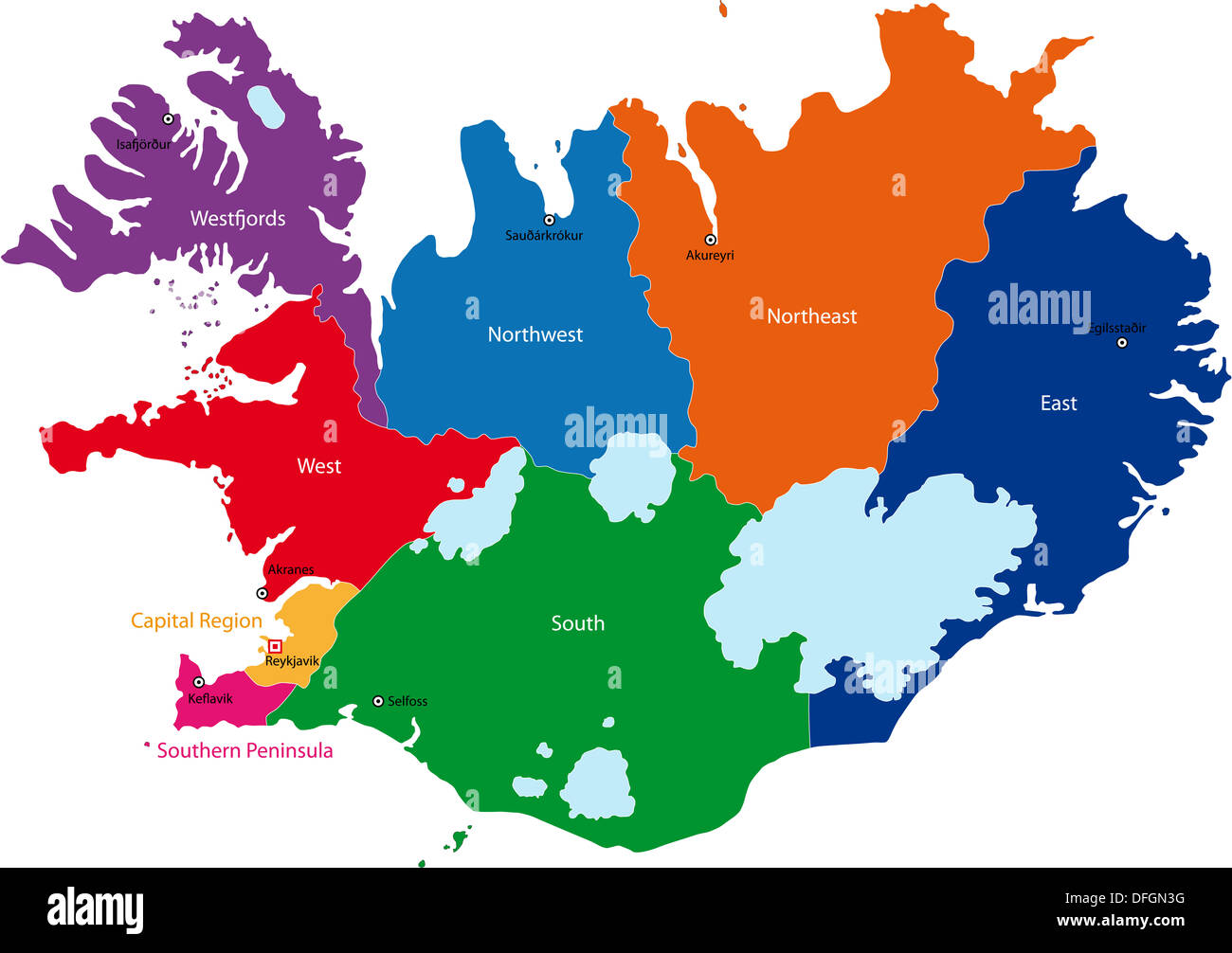 Island Karte Stockfoto