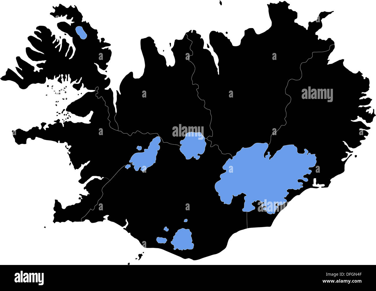 Black Island Karte Stockfoto