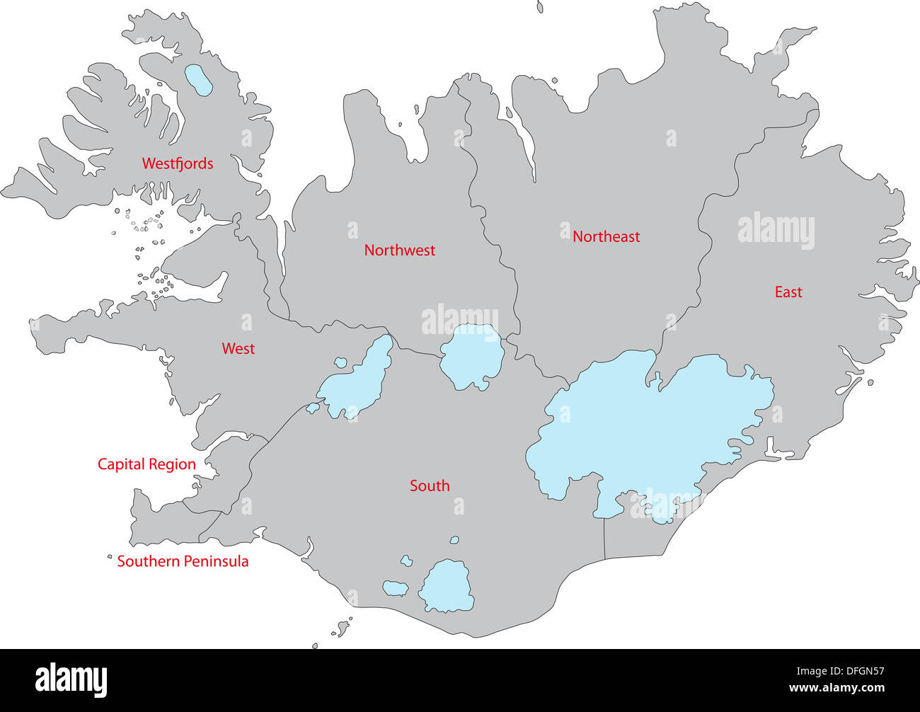 Grau-Island Karte Stockfoto