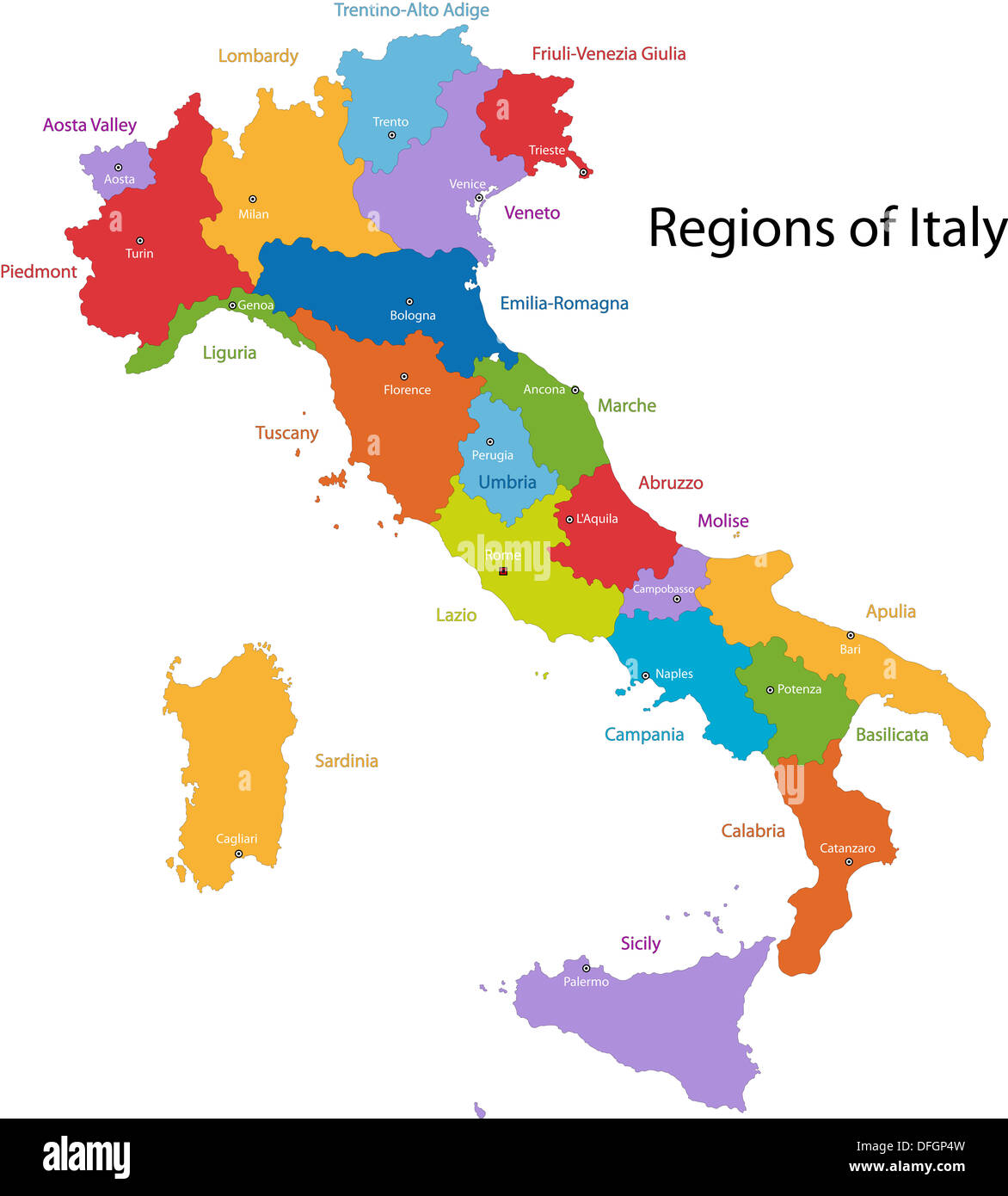 Italien Karte Stockfoto