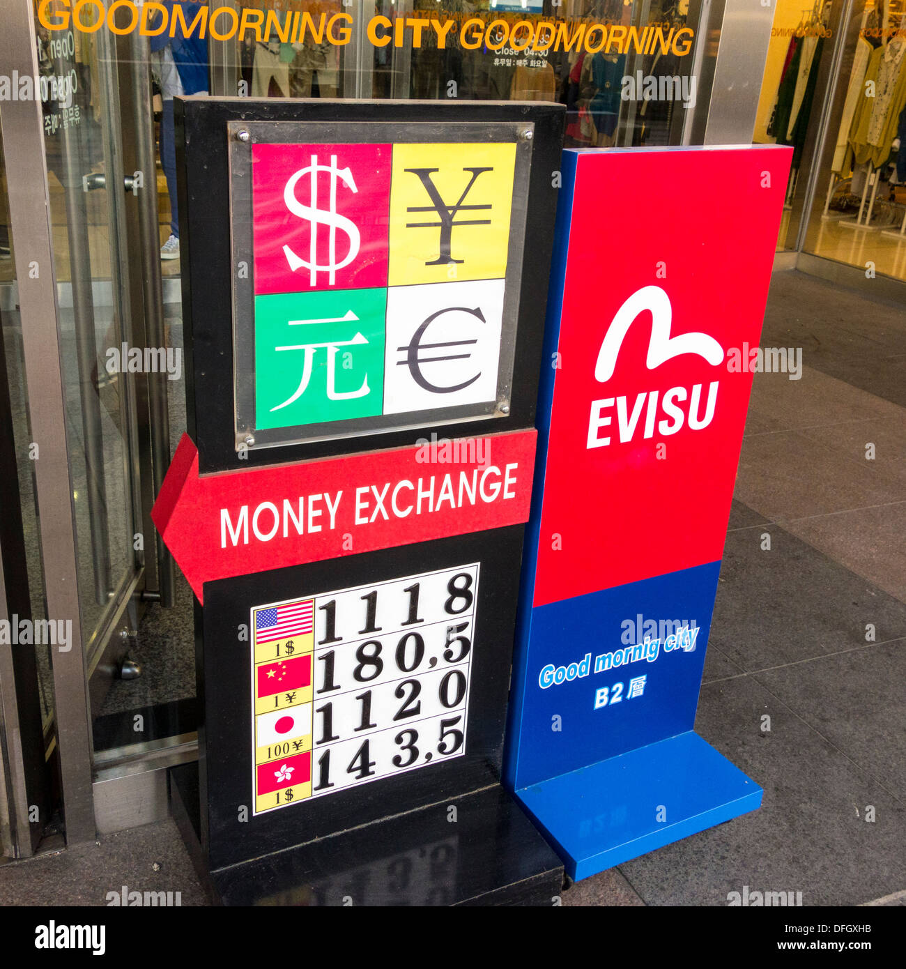 Wechselstube, Seoul, Korea Stockfoto