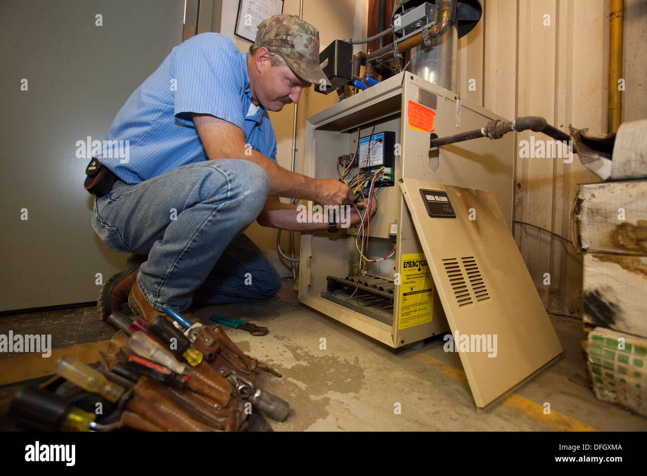 Instandhalter in der öffentlichen Schule Stockfoto