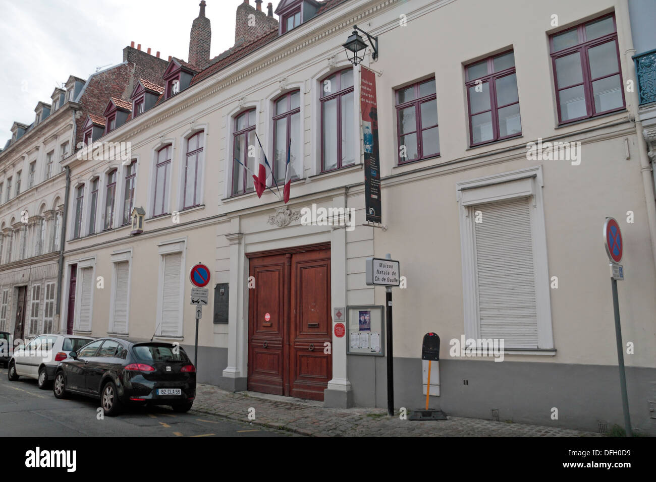 Charles de Gaulle Geburtshaus und Museum, 9 Rue Princesse, Lille, Nord-Pas-de-Calais, Nord, Frankreich. Stockfoto