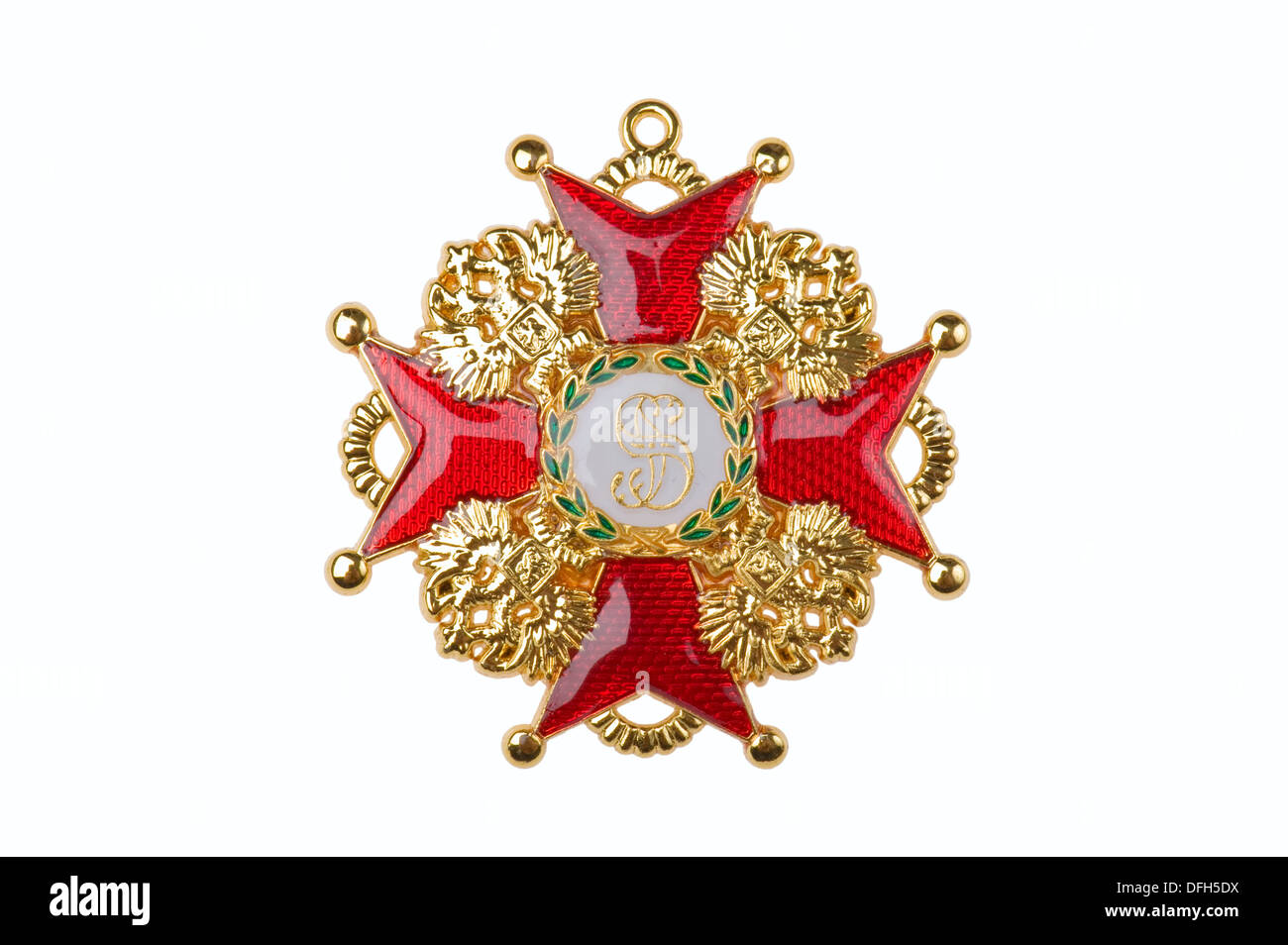 Auszeichnungen des russischen Reiches Abzeichen des Ordens St. Alexander Newski Stockfoto