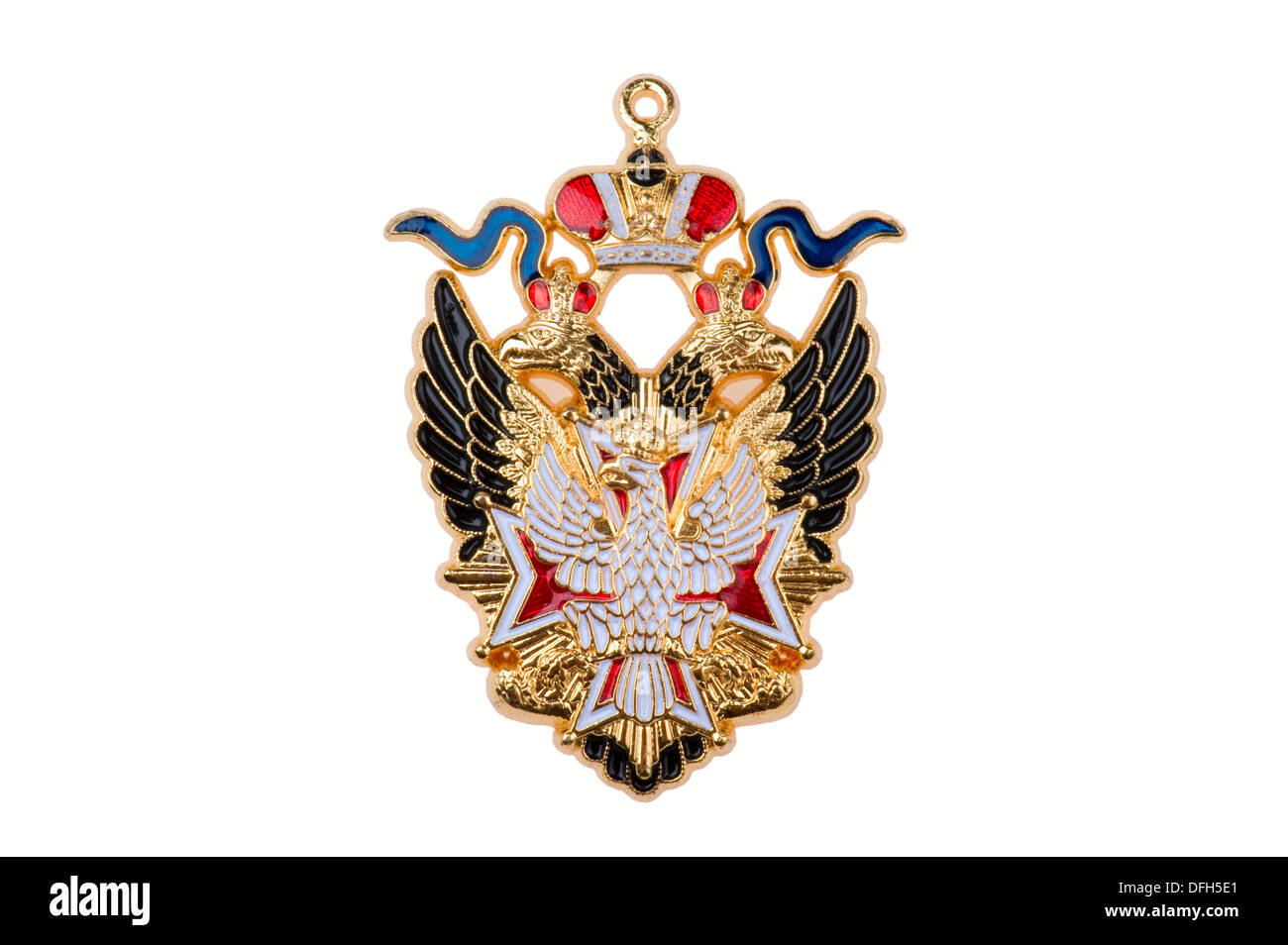Auszeichnungen des russischen Reiches Abzeichen des Weißen Adlerordens Stockfoto