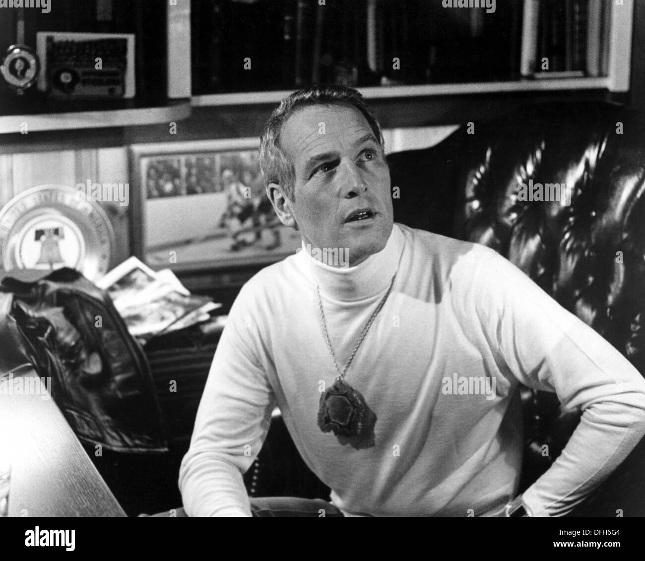 Paul Newman am Set des Films, Schlappschuss, 1977 Stockfoto