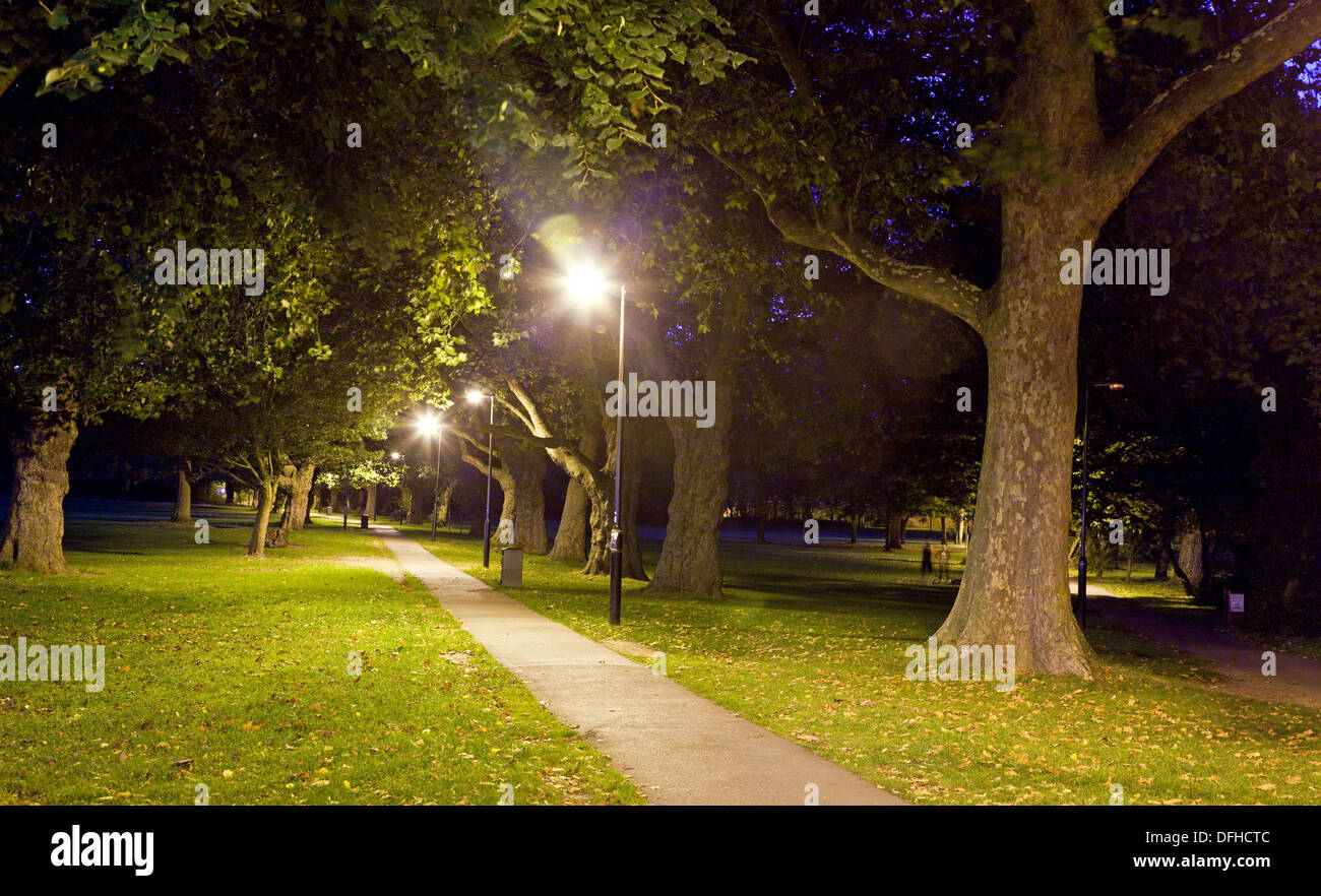 Wandsworth Common bei Nacht-London-UK Stockfoto