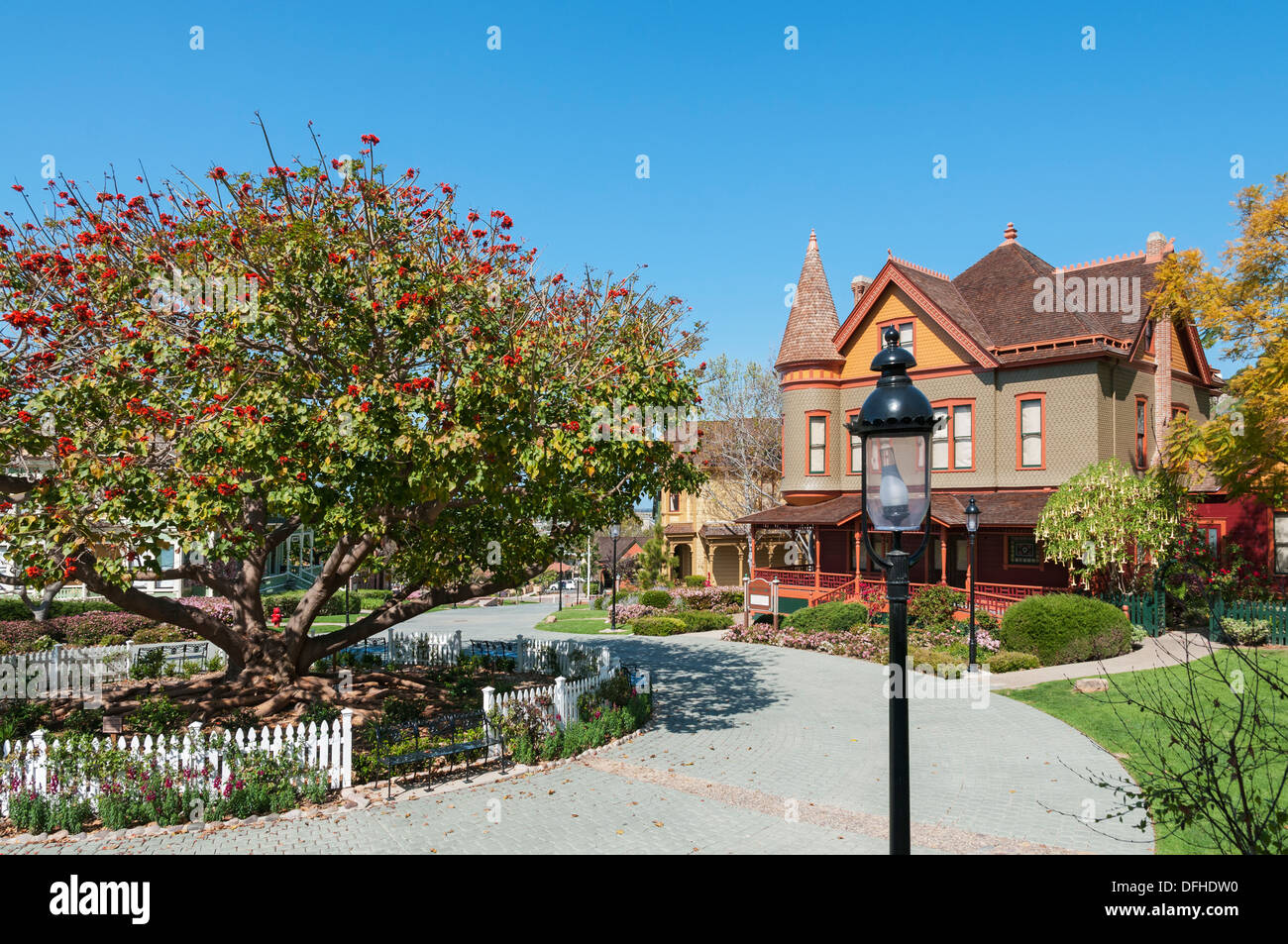 California, Old Town San Diego, Heritage Park Victorian Village, Christian House, erbaut 1889 Stockfoto