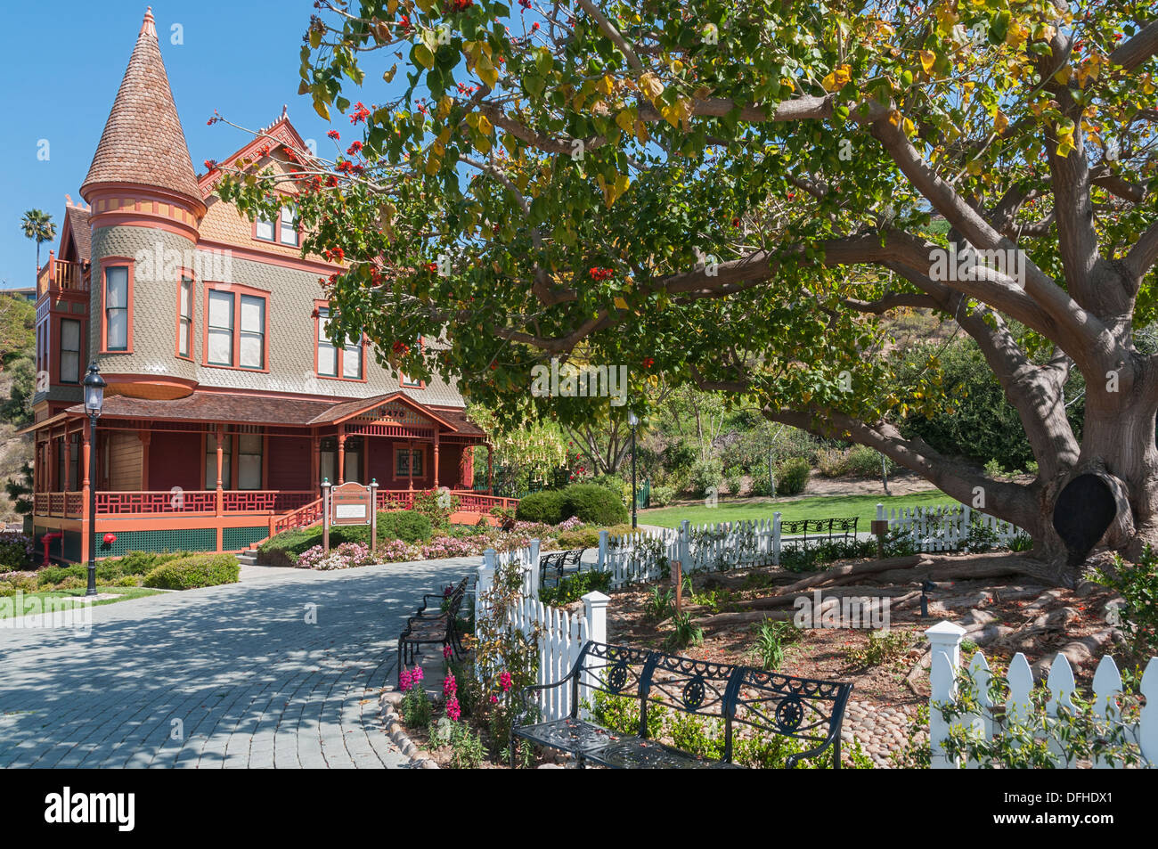 California, Old Town San Diego, Heritage Park Victorian Village, Christian House, erbaut 1889 Stockfoto