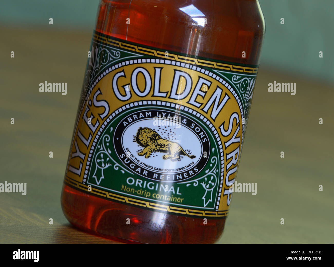 Lyles Golden Syrup Non-Drip Glas. Stockfoto