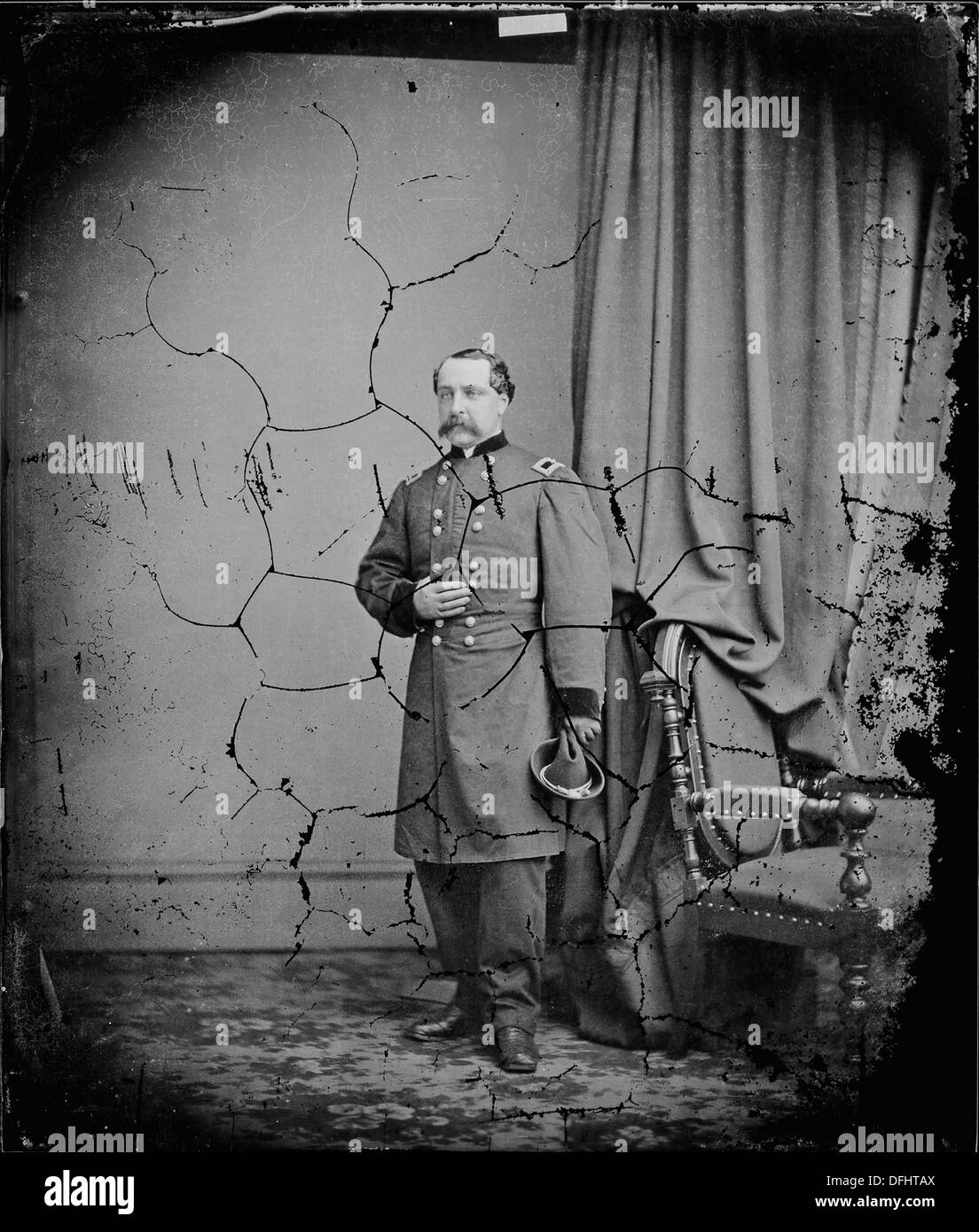 Ein Porträt von General Edward Ferrero, einem Offizier der Union Army während des Amerikanischen Bürgerkriegs, bekannt für seine Führung in verschiedenen Feldzügen. Stockfoto