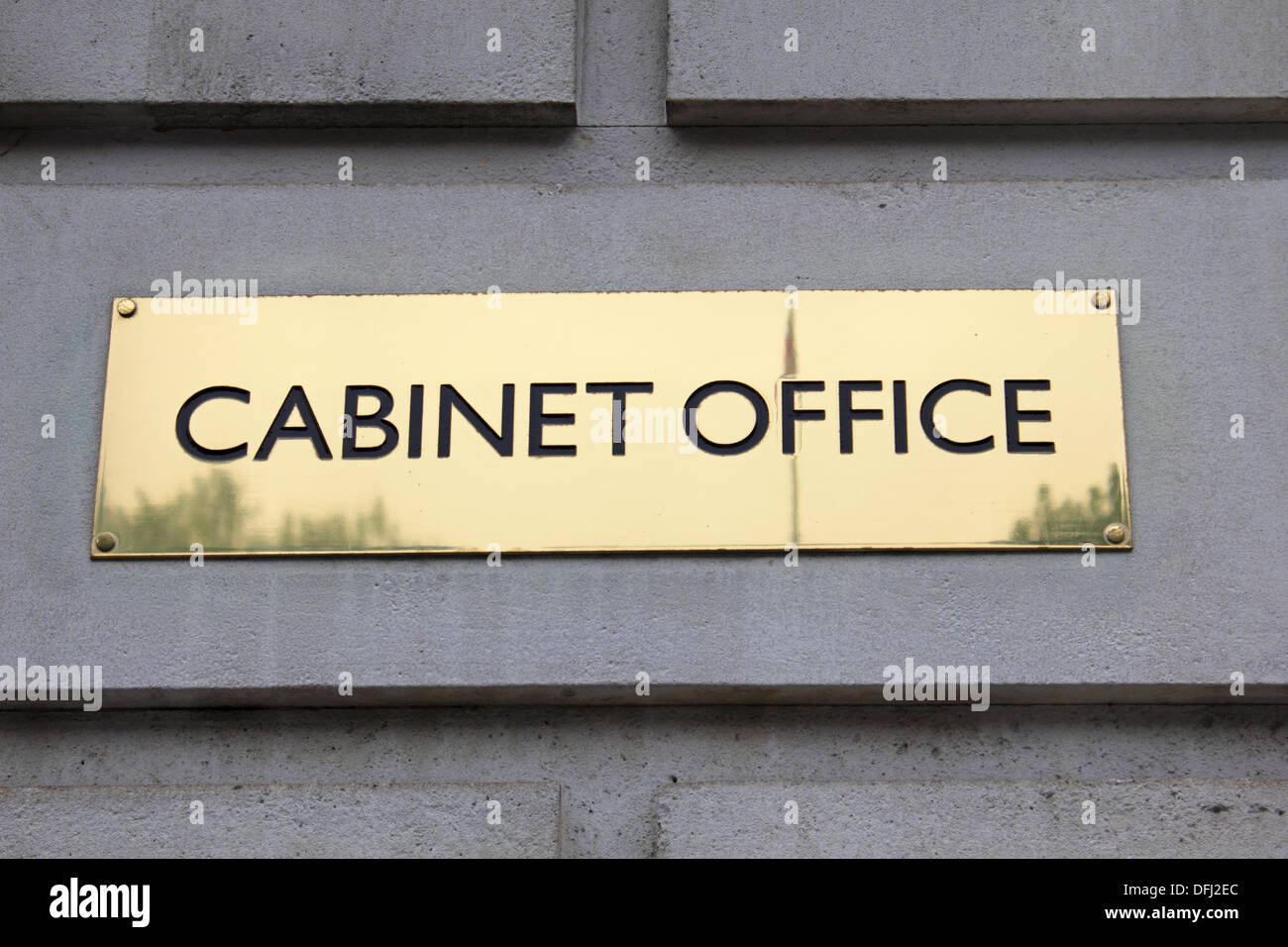 Cabinet Office Schild am 70 Whitehall, Westminster London England UK Stockfoto