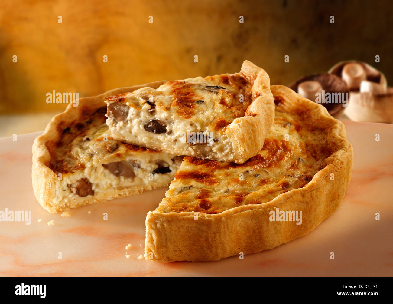 Pilz-Quiche Stockfoto