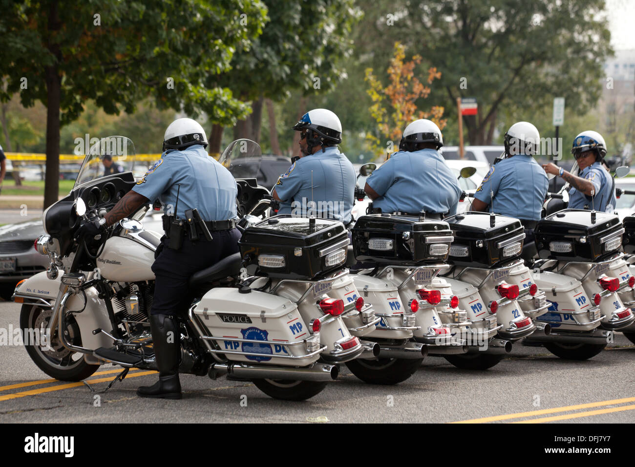 MPD Motorrad Einheit Polizisten - Washington, DC USA Stockfoto