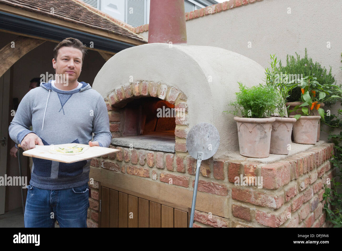 Koch Jamie Oliver in Chelsea Flower Show Stockfoto