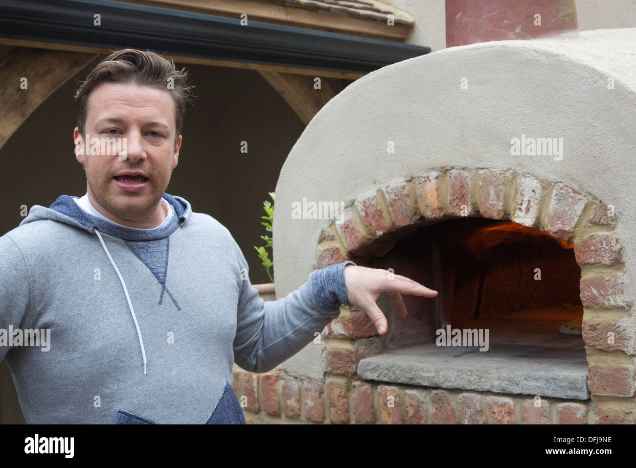 Koch Jamie Oliver in Chelsea Flower Show Stockfoto