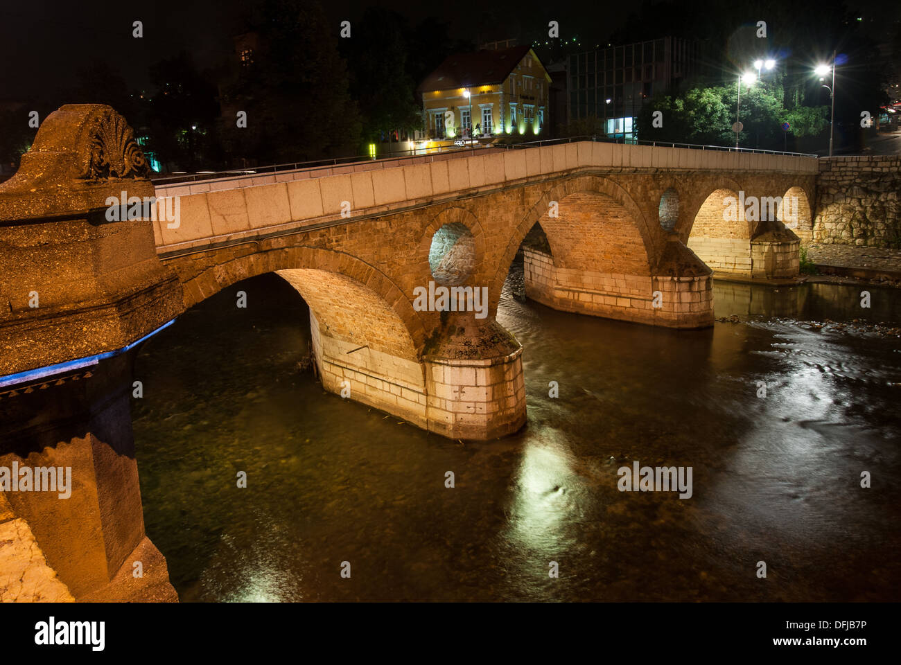 Die Latin-Brücke in Sarajevo, Bosnien und Herzegowina Stockfoto