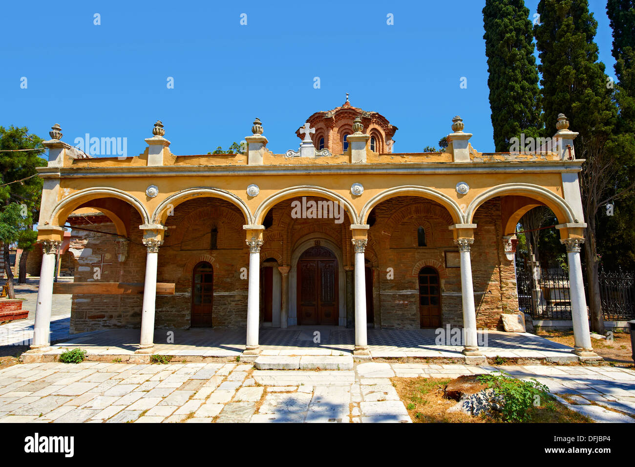 14. Jahrhundert byzantinische Kloster von Vlatades (Vlatadon) eine frühchristliche und byzantinische Denkmäler von Thessaloniki, Griechenland. Stockfoto