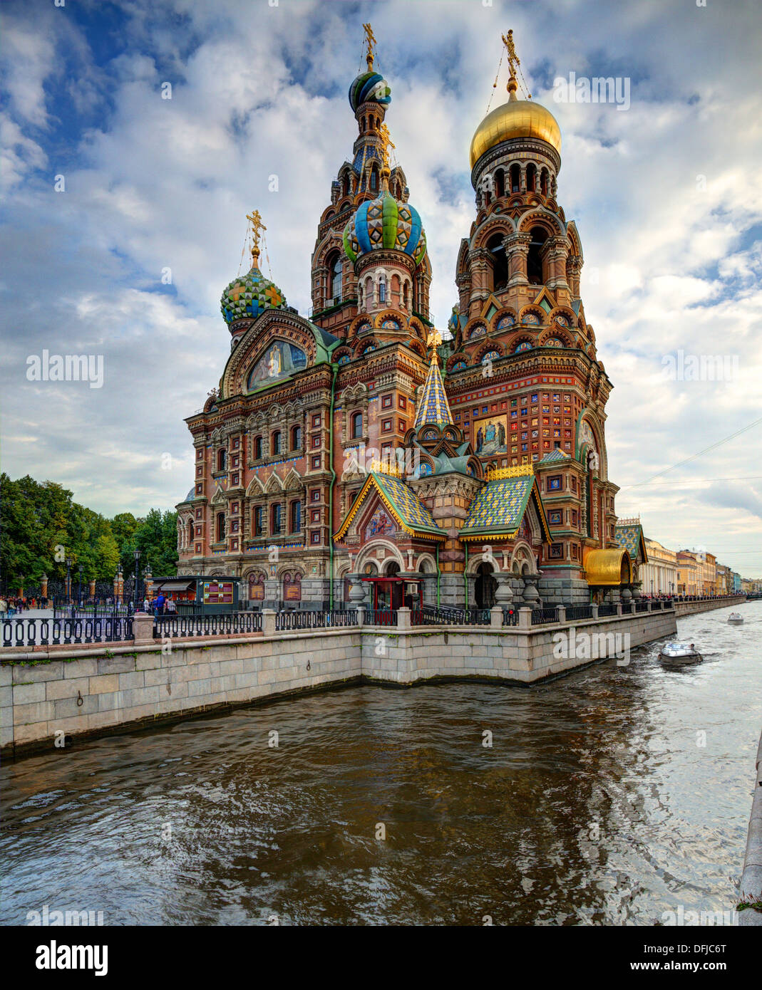 Kirche des Retters auf Blut in St. Petersburg, Russland. Stockfoto