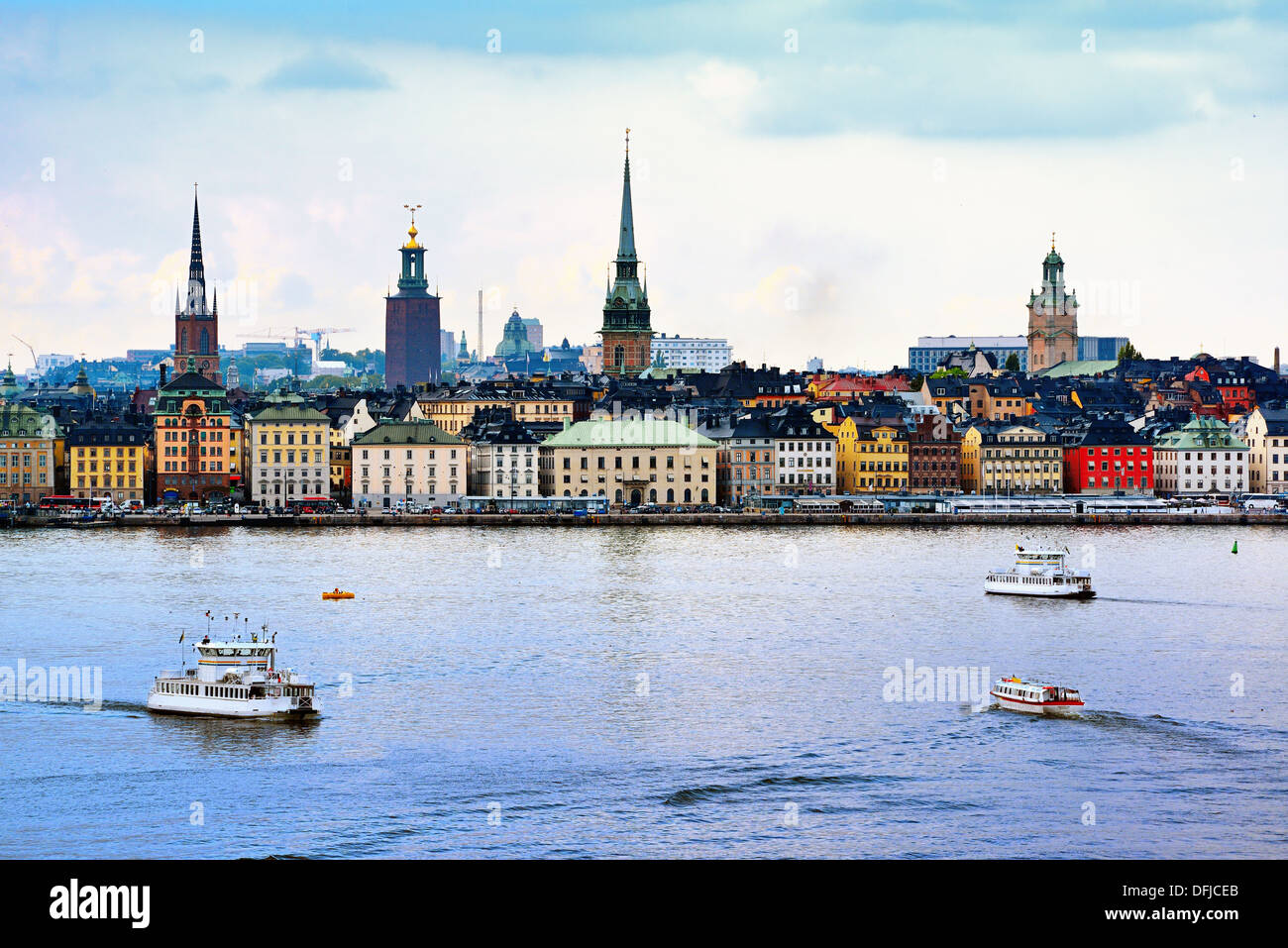 Stockholm, Schweden Stadtbild vom Hafen. Stockfoto