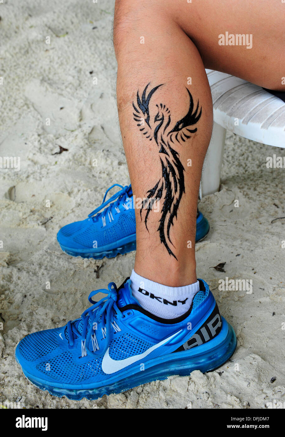 Henna Tattoo auf Sai Kaew Beach (Koh Samet, Thailand) Stockfoto