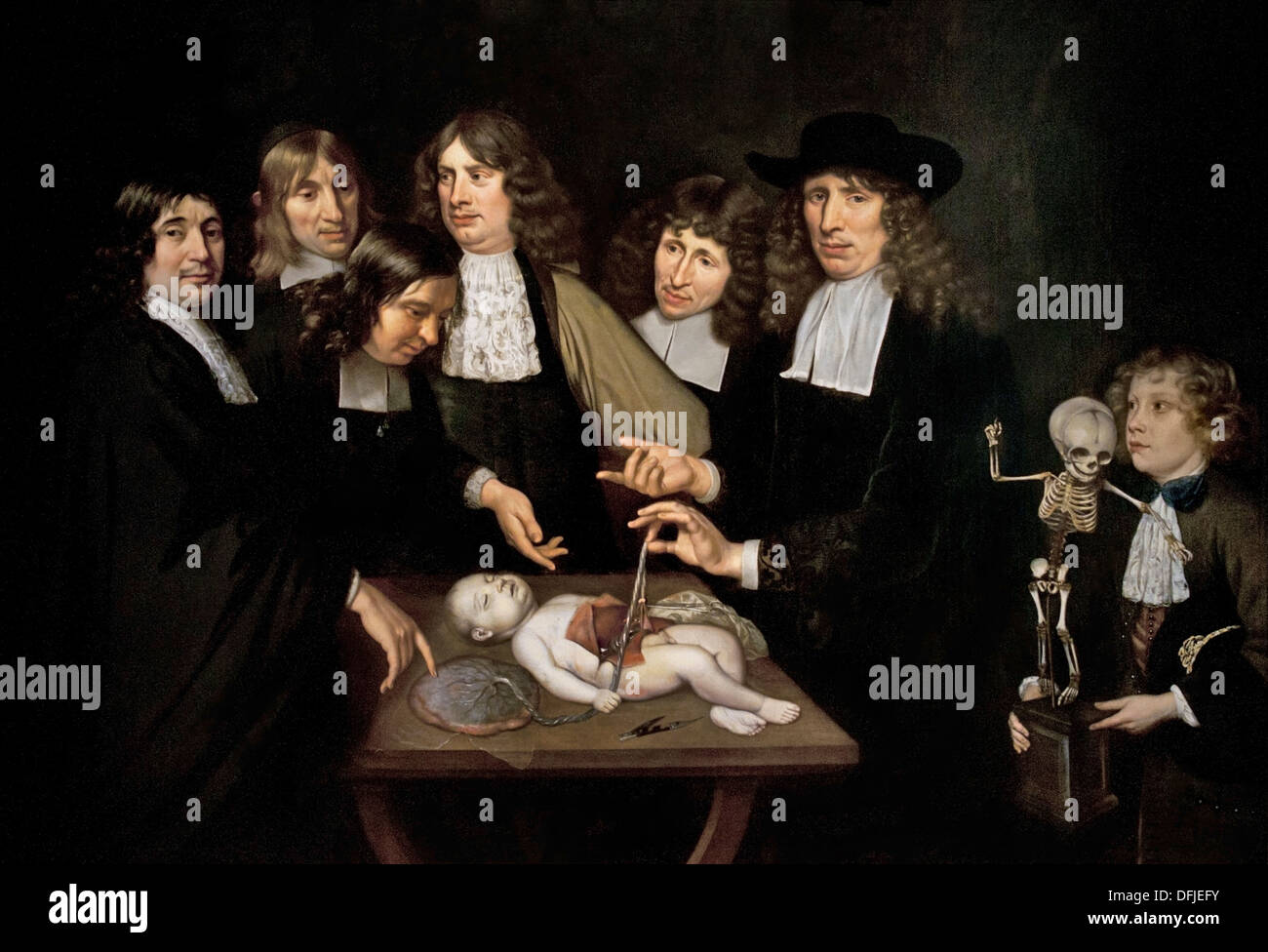 Die Anatomie-Lektion von Dr. Frederik Ruysch 1683 Jan van Neck Malerei niederländische Niederlande Stockfoto