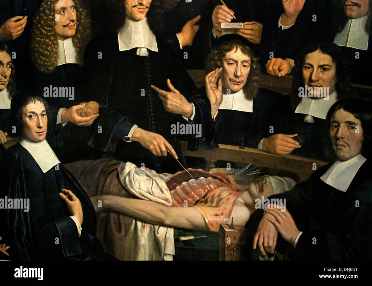 Die Anatomiestunde des Dr. Cornelis Isaacz Gravenzande 1681 Museum Gemälde niederländischer Niederlande Stockfoto