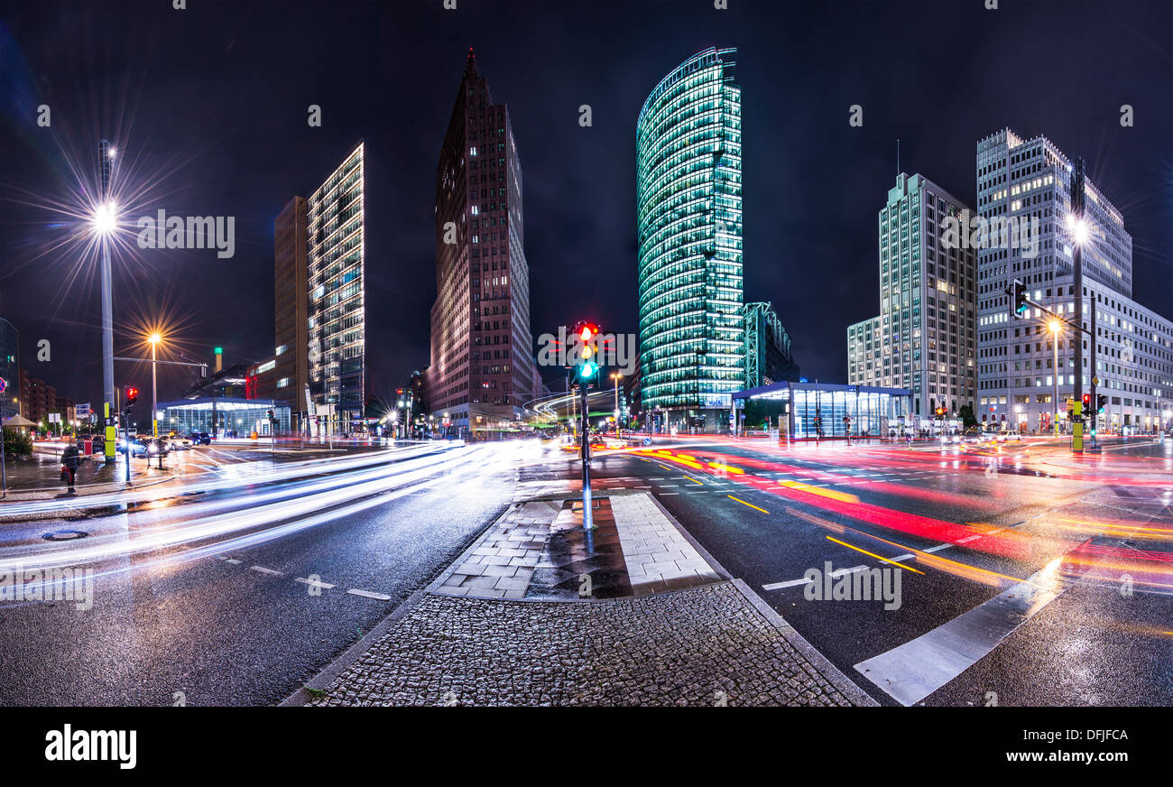 Das Bankenviertel von Berlin, Deutschland als Potsdamer Platz bezeichnet. Stockfoto