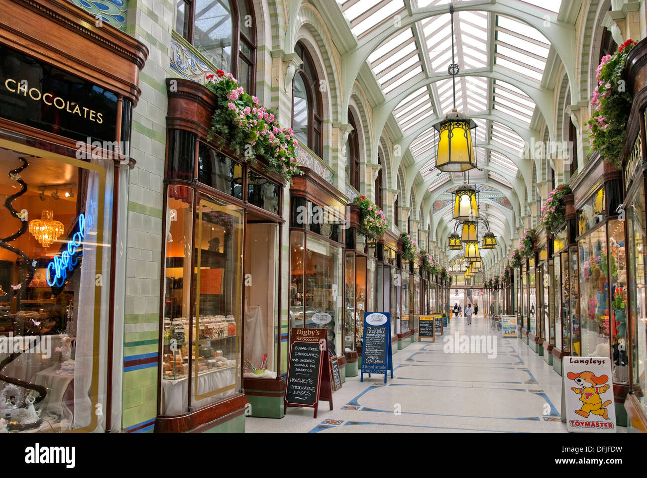 Norwich Royal Arcade, Norfolk England, Großbritannien Stockfoto