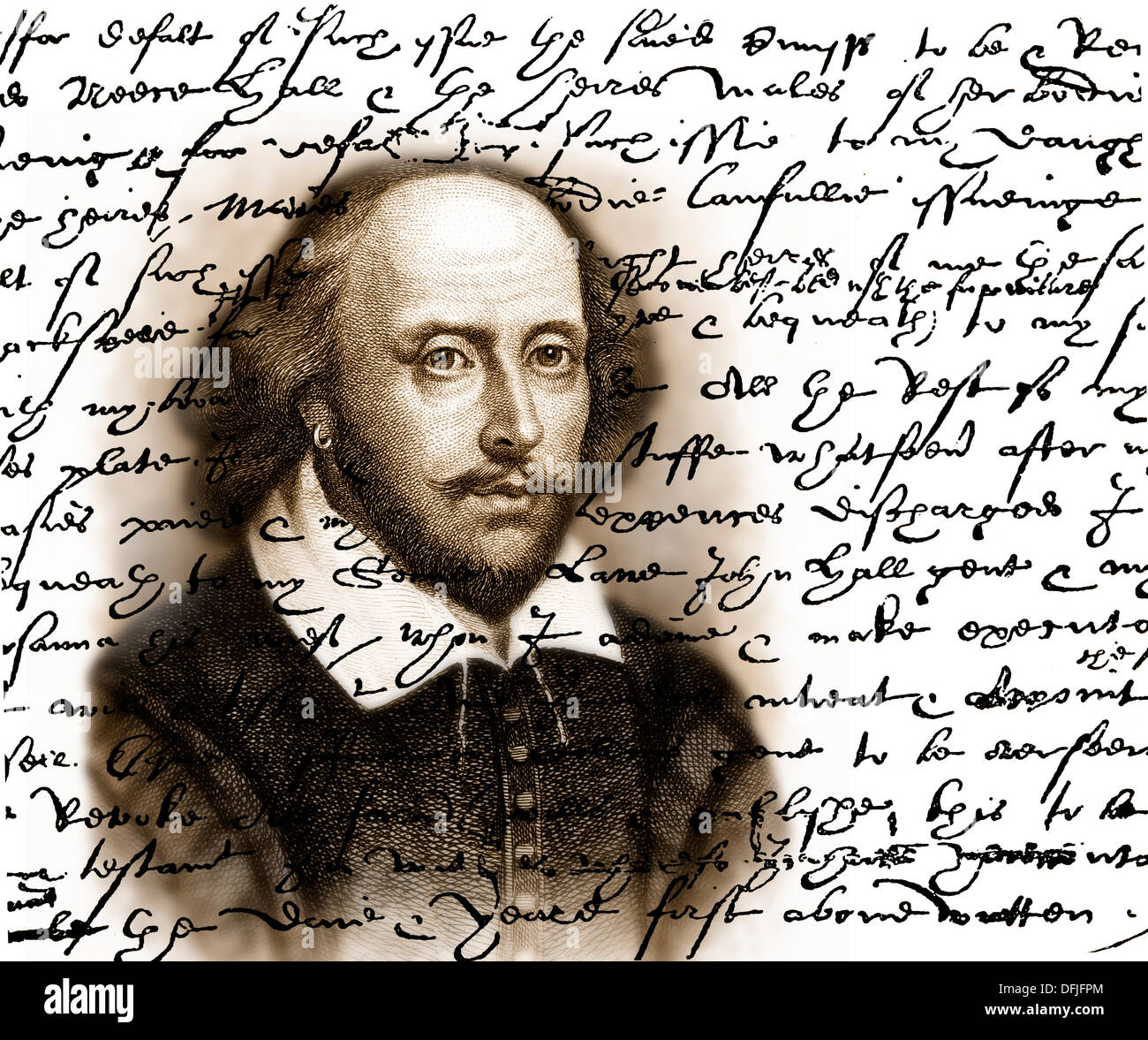 William Shakespeare, 1564-1616, ein englischer Dramatiker, Dichter und Schauspieler Stockfoto