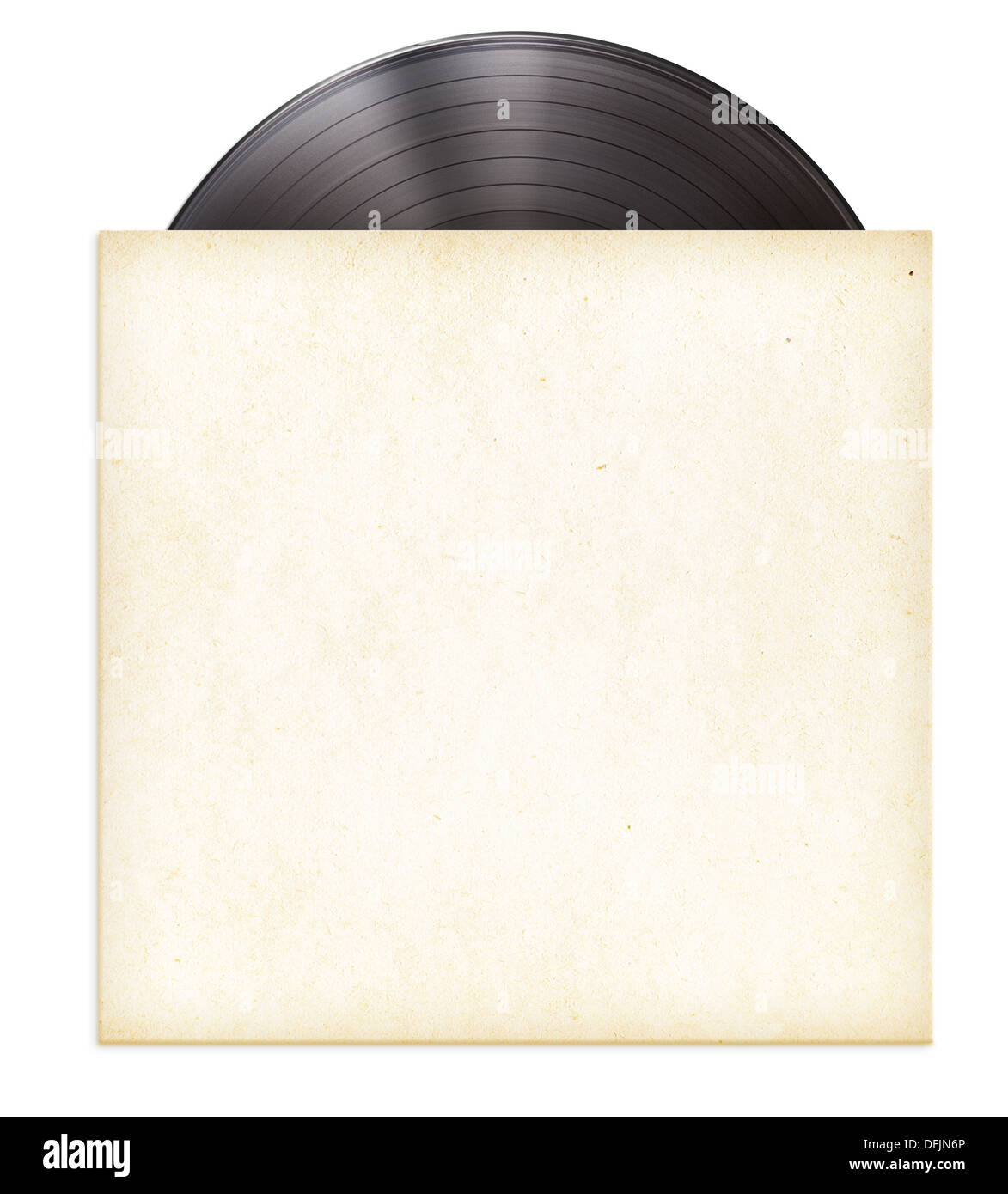 Vinyl Record Disc LP in Papierhülle isoliert Stockfoto