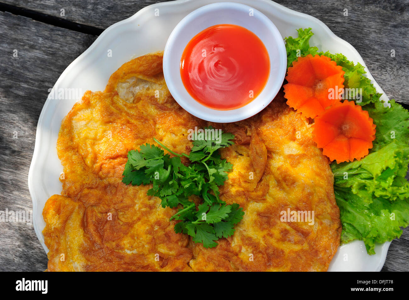 Taste of Thailand - Thai-Stil-Omelett Stockfoto