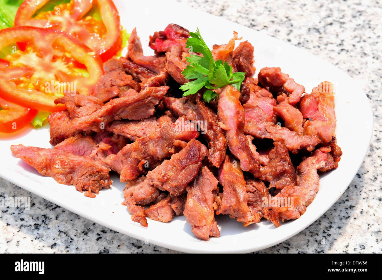 Taste of Thailand - gegrillte Schweinenacken (Kor Moo Yang) Stockfoto