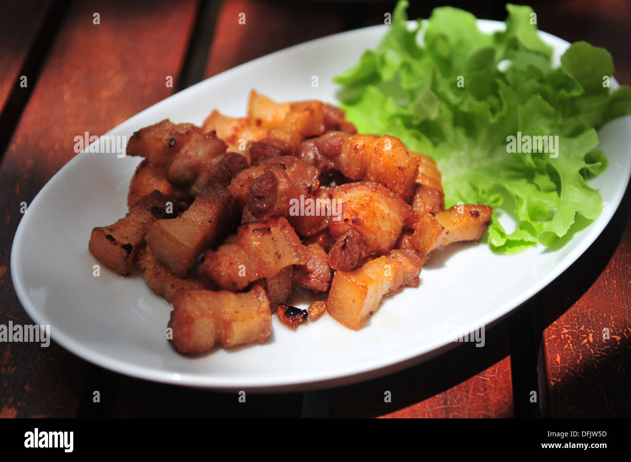 Geschmack von Thailand - gebratene Schweinebauch Stockfoto