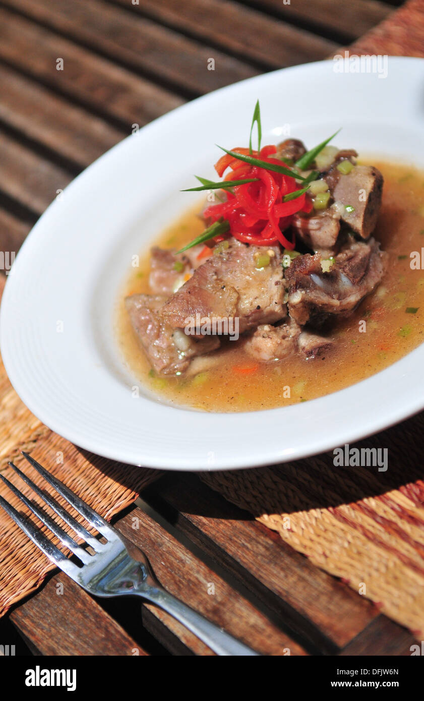 Geschmack von Thailand - ein würziger Chili Rippe Gericht in Thailand Stockfoto