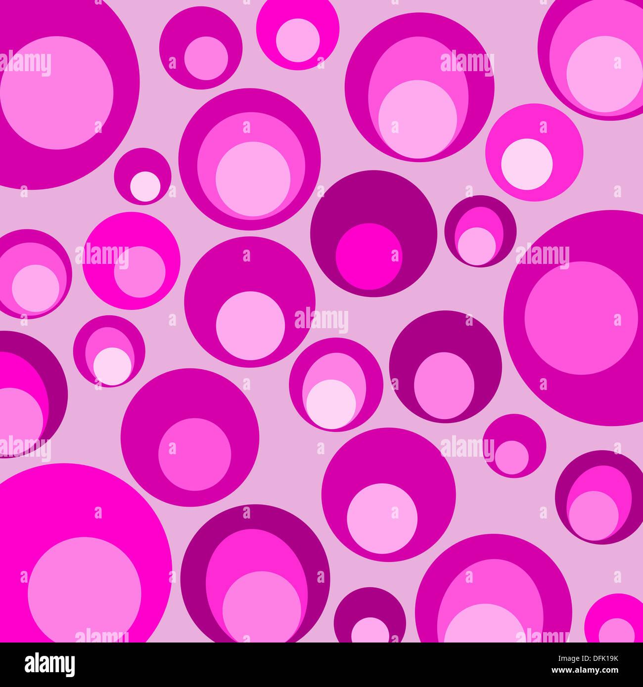 Rosa Farbe Kreise abstraktes Muster Hintergrund Illustration. Stockfoto